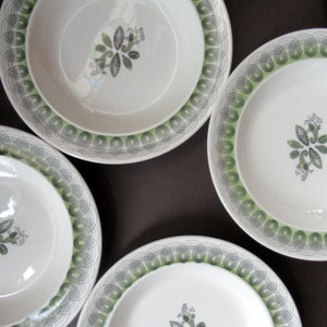 ERIC RAVILIOUS. Vintage 1950s Wedgwood SIX SOUP BOWLS. Persephone / Harvest Festival Pattern