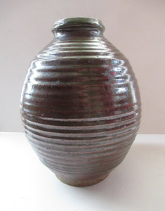 Vintage 1970s Heavy Brutalist Scottish Studio Pottery Vase JF Coull