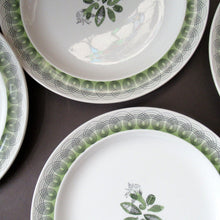 Load image into Gallery viewer, ERIC RAVILIOUS. Vintage 1950s Wedgwood FOUR DESSERT PLATES. Persephone / Harvest Festival Pattern
