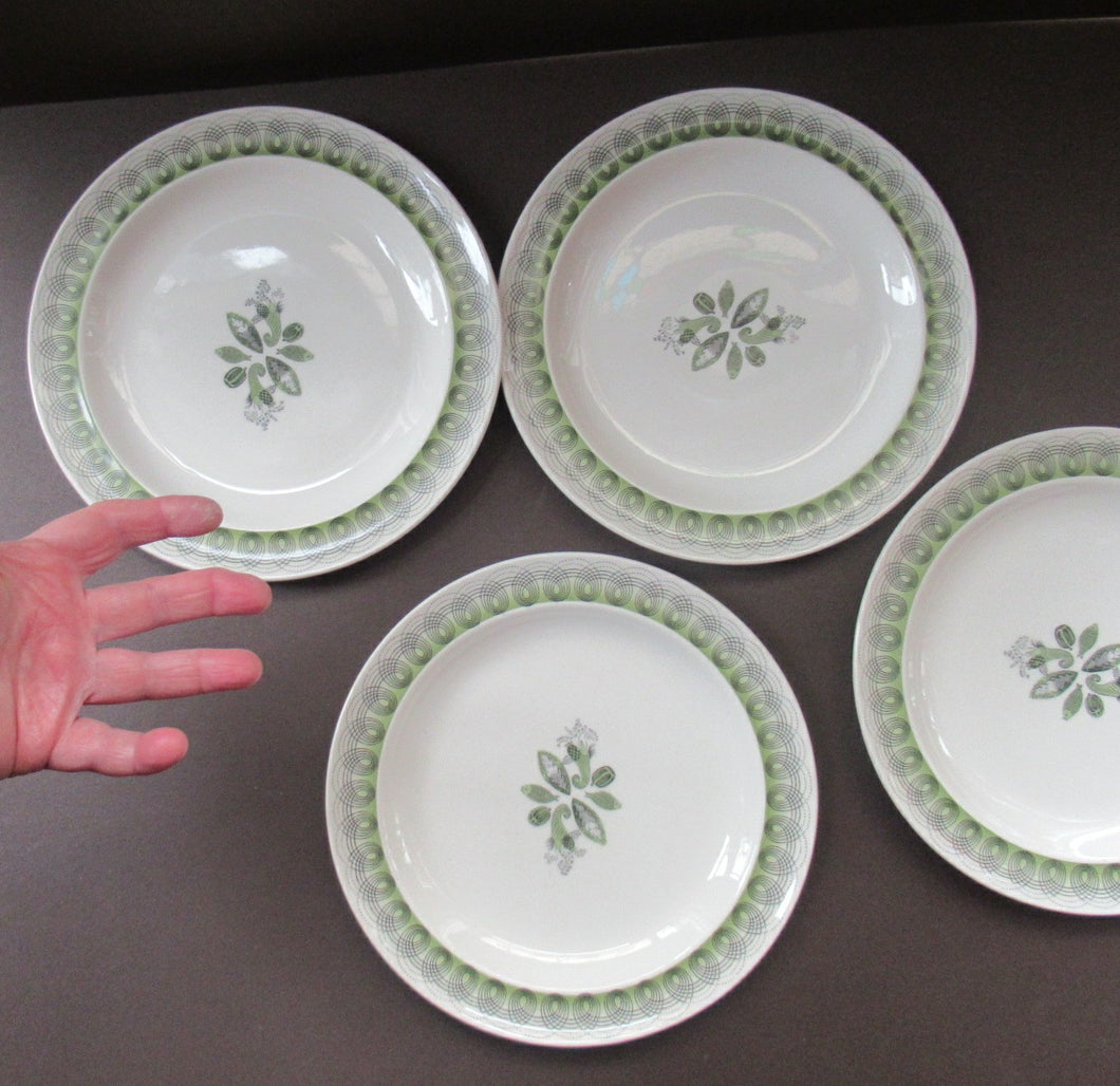 ERIC RAVILIOUS. Vintage 1950s Wedgwood FOUR DESSERT PLATES. Persephone / Harvest Festival Pattern