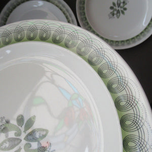 ERIC RAVILIOUS. Vintage 1950s Wedgwood FOUR DESSERT PLATES. Persephone / Harvest Festival Pattern