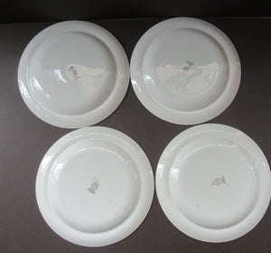 ERIC RAVILIOUS. Vintage 1950s Wedgwood FOUR DESSERT PLATES. Persephone / Harvest Festival Pattern