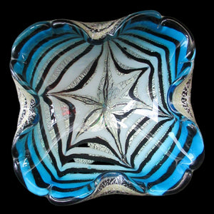 1940s Zebrati Murano Glass Bowl with Spider's Web. Barovier & Toso