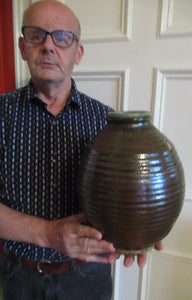 Vintage 1970s Heavy Brutalist Scottish Studio Pottery Vase JF Coull