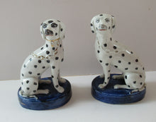Load image into Gallery viewer, Antique Staffordshire Pair of Dalmatian Dogs

