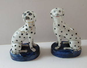 Antique Staffordshire Pair of Dalmatian Dogs
