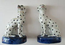 Load image into Gallery viewer, Antique Staffordshire Pair of Dalmatian Dogs
