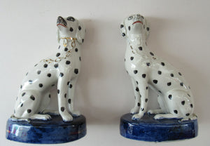 ANTIQUE STAFFORDSHIRE POTTERY. Pair of 19th Century Matched Dalmatian ...