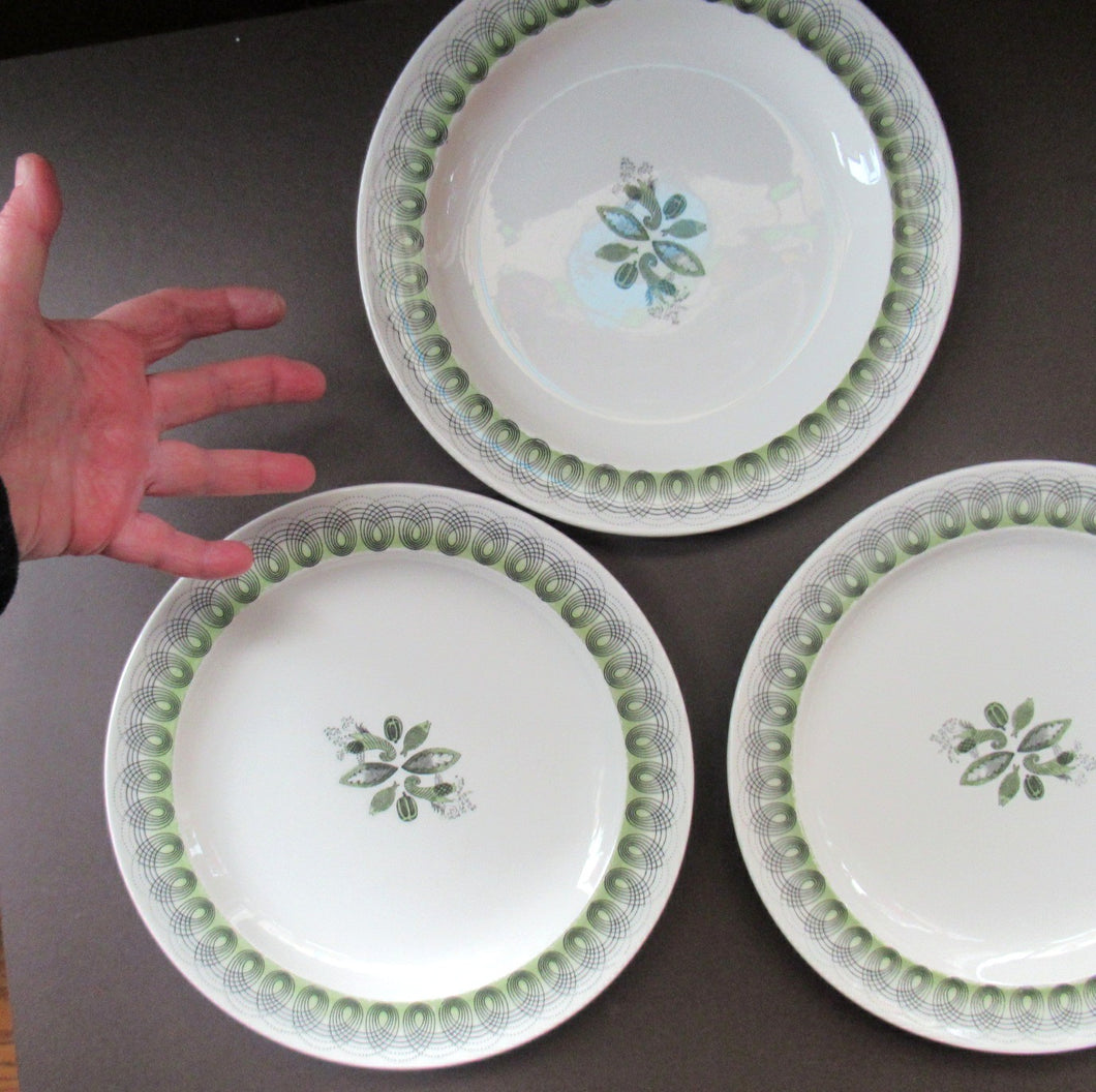 ERIC RAVILIOUS. Vintage 1950s Wedgwood THREE DINNER PLATES. Persephone / Harvest Festival Pattern