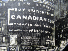 Load image into Gallery viewer, 1930s Art Deco Wood Engraving Graham Dudley Page Trafalgar Square Skysigns

