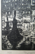 Load image into Gallery viewer, 1930s Art Deco Wood Engraving Graham Dudley Page Trafalgar Square Skysigns
