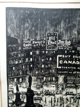 Load image into Gallery viewer, 1930s Art Deco Wood Engraving Graham Dudley Page Trafalgar Square Skysigns
