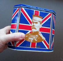 Load image into Gallery viewer, Rare 1970s &quot;Dodo Designs&quot; Tin or Tea Caddy Featuring Images of Boer War Figures. Union Jack Design
