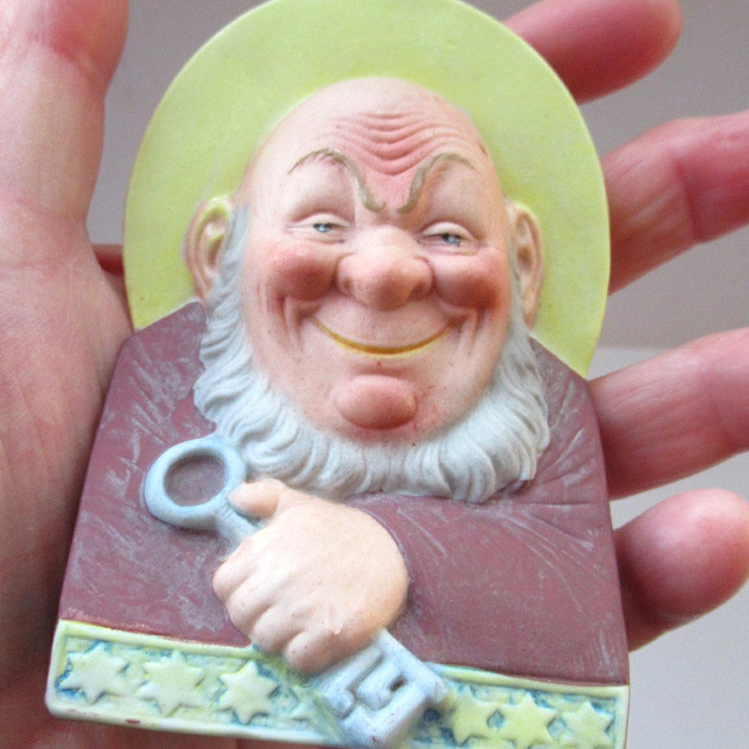 Antique Porcelain SMOKING Head Ashtray and Match Holder by Schafer & Vater. SAINT PETER