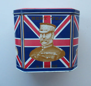 Rare 1970s "Dodo Designs" Tin or Tea Caddy Featuring Images of Boer War Figures. Union Jack Design