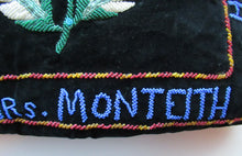 Load image into Gallery viewer, Antique 1880s Black Velvet and Beadwork Tea Cosy
