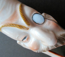 Load image into Gallery viewer, Antique Porcelain SMOKING HEAD Ashtray by Schafer &amp; Vater. For He&#39;s a Jolly Good Fellow
