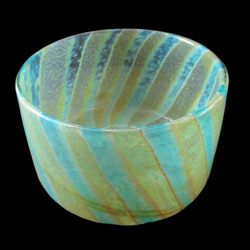 Vintage 1970s Mdina Green Glass Bowl