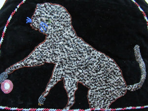 Antique 1880s Black Velvet and Beadwork Tea Cosy