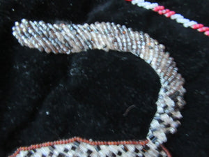 Antique 1880s Black Velvet and Beadwork Tea Cosy