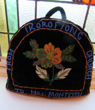 Load image into Gallery viewer, Antique 1880s Black Velvet and Beadwork Tea Cosy
