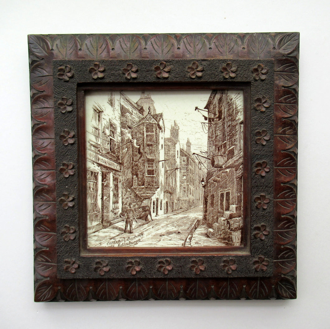 Victorian Mintons Tile. Cardinal Beaton's House in Edinburgh
