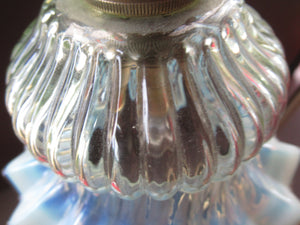 Brass Antique Edwardian Desk or Table Lamp with Vaseline Shade. GEC Pump Lamp