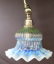 Load image into Gallery viewer, Brass Antique Edwardian Desk or Table Lamp with Vaseline Shade. GEC Pump Lamp
