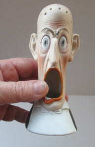 Schafer and Vater Novelty Cigar Ashtray and Match Holder. Grumpy Man Head