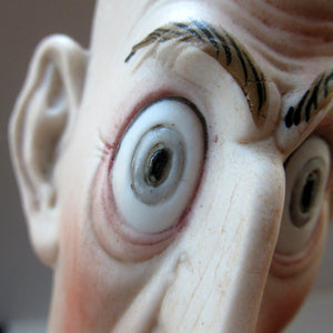 Schafer and Vater Novelty Cigar Ashtray and Match Holder. Grumpy Man Head