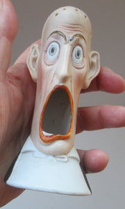Schafer and Vater Novelty Cigar Ashtray and Match Holder. Grumpy Man Head