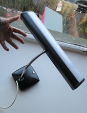 Load image into Gallery viewer, SPACE AGE DESIGN. 1960s Japanese EXTRA LONG Desk Lamp. Black &amp; White Plastic with Chrome Angled Gooseneck Upstand
