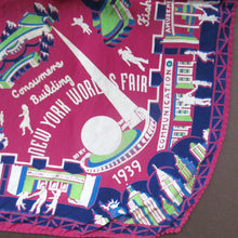 Load image into Gallery viewer, Rare 1939 New York International World&#39;s Fair Souvenir Art Deco Scarf
