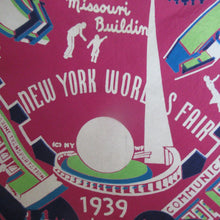 Load image into Gallery viewer, Rare 1939 New York International World&#39;s Fair Souvenir Art Deco Scarf
