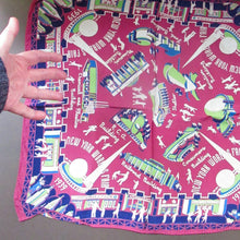 Load image into Gallery viewer, Rare 1939 New York International World&#39;s Fair Souvenir Art Deco Scarf
