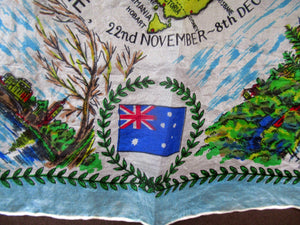 Vintage 1956 Australian Olympic Games Melbourne Souvenir Silk Scarf