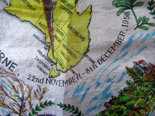 Load image into Gallery viewer, Vintage 1956 Australian Olympic Games Melbourne Souvenir Silk Scarf

