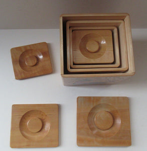 1950's INTERSTACKING Wooden Food Kitchen Storage boxes.