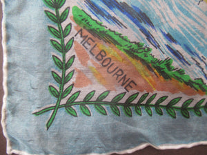 Vintage 1956 Australian Olympic Games Melbourne Souvenir Silk Scarf