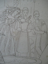 Load image into Gallery viewer, Sir Joseph Noel Paton Pen and Ink Drawing. Medieval Subject for Illustration
