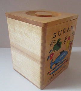 1950's INTERSTACKING Wooden Food Kitchen Storage boxes.