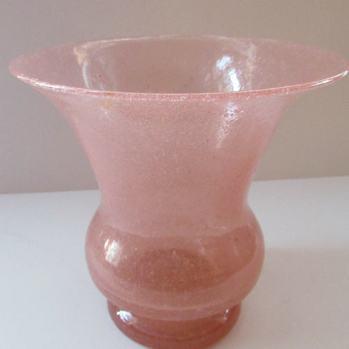 1930s Art Deco Heavy Bubble Glass Vase. Possibly John Walsh Walsh
