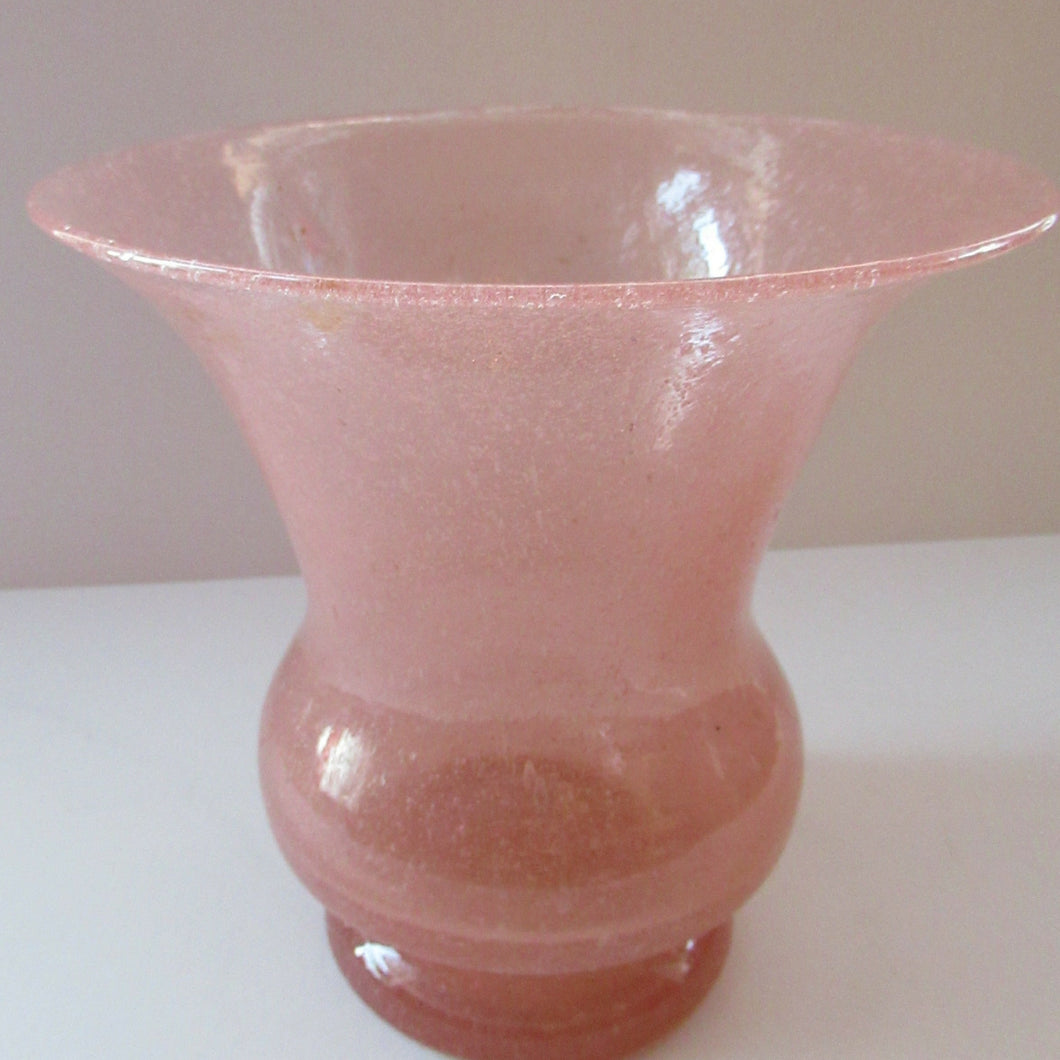 1930s Art Deco Heavy Bubble Glass Vase. Possibly John Walsh Walsh