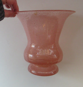 1930s Art Deco Heavy Bubble Glass Vase. Possibly John Walsh Walsh