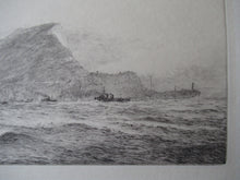 Load image into Gallery viewer, ORIGINAL ETCHING: William Lionel Wyllie (1851 – 1931). The Rock of Gibraltar. Pencil Signed
