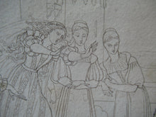 Load image into Gallery viewer, Sir Joseph Noel Paton Pen and Ink Drawing. Medieval Subject for Illustration

