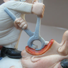 Load image into Gallery viewer, Antique Porcelain SMOKING Ashtray and Match Holder by Schafer &amp; Vater. DENTIST
