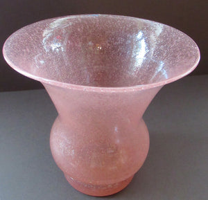 1930s Art Deco Heavy Bubble Glass Vase. Possibly John Walsh Walsh
