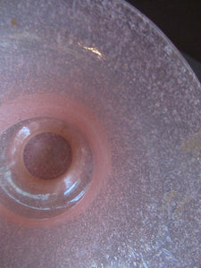 1930s Art Deco Heavy Bubble Glass Vase. Possibly John Walsh Walsh