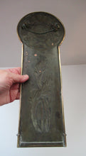 Load image into Gallery viewer, Antique Arts and Crafts Brass Wall Sconce with Candle Holder. Simple Sunflower Design
